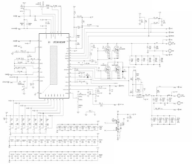 LTC3816EUHF Demo Board, 4.5V VIN 28V, VOUT = Up to 1.5V @ 25A