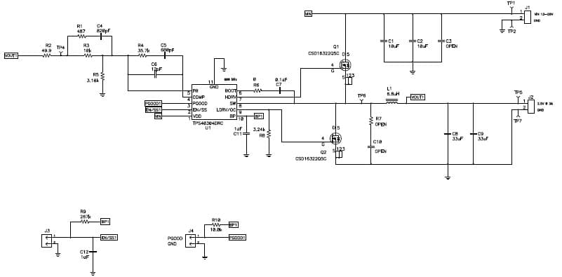 PMP5754, Synchronous bucks 4V@6A,3.3V@9A,2.5V@14A,-4V@6A,0.9V@6A