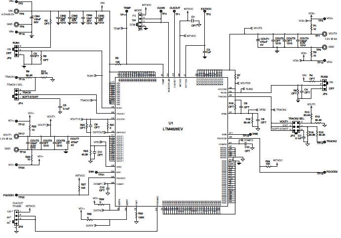 LTM4628 Demo Board, Dual 26V, 8A Step-Down module Regulator