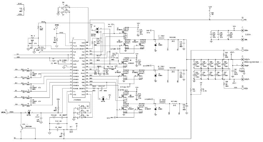 LTC3732CG Demo Board, 3-Phase, CPU Core Power Supply, 5V to 20V Input, VRM9.0 @ 65A Max