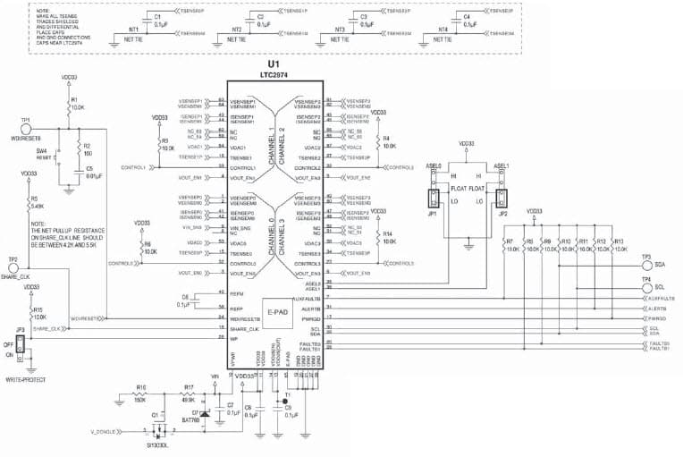 LTC2974 Demo Board, Quad Digital Power Supply Manager with EEPROM