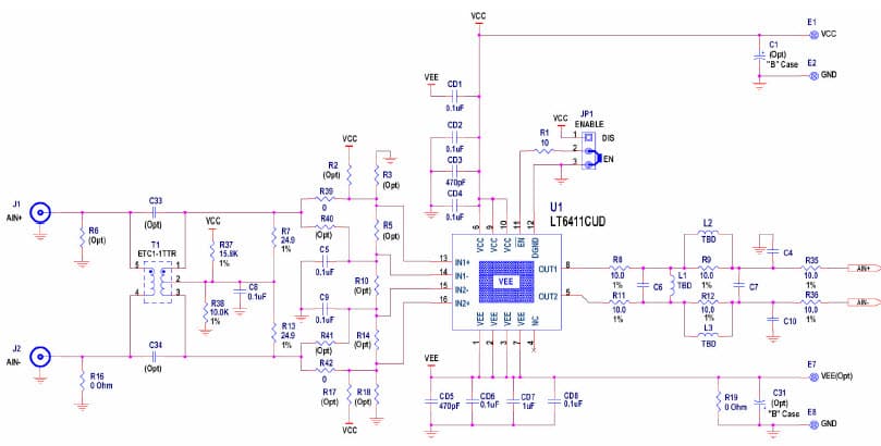 DC1057A, Demo Board for the LT6411 High-Speed ADC Driver Combo Board