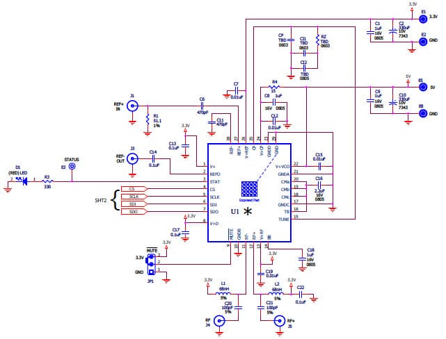 DC1705A-A, Demo Board for the LTC6946-1, 0.37 GHz to 5.7 GHz Integer-N Frequency Synthesizer with Integrated VCO