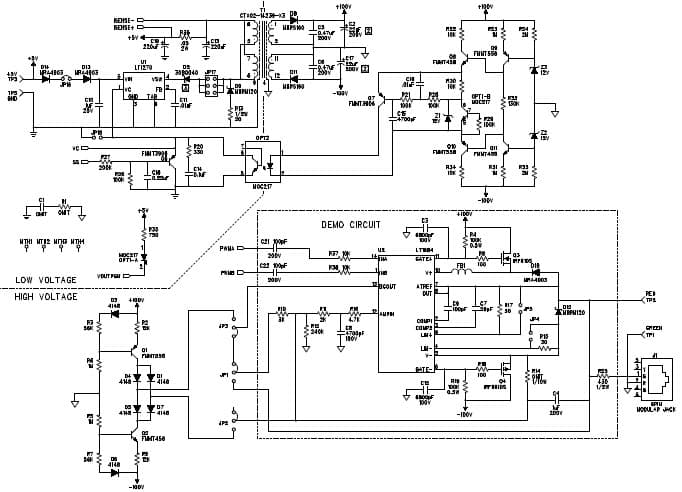 DC192A, Demo Board Using LT1684CS +5Vin, 20-REN Output TELCOM Ring Tone Generator