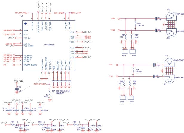 CDCE62002EVM, Evaluation Board for the CDCE62002 Two/Four Output Low Phase Noise Clock