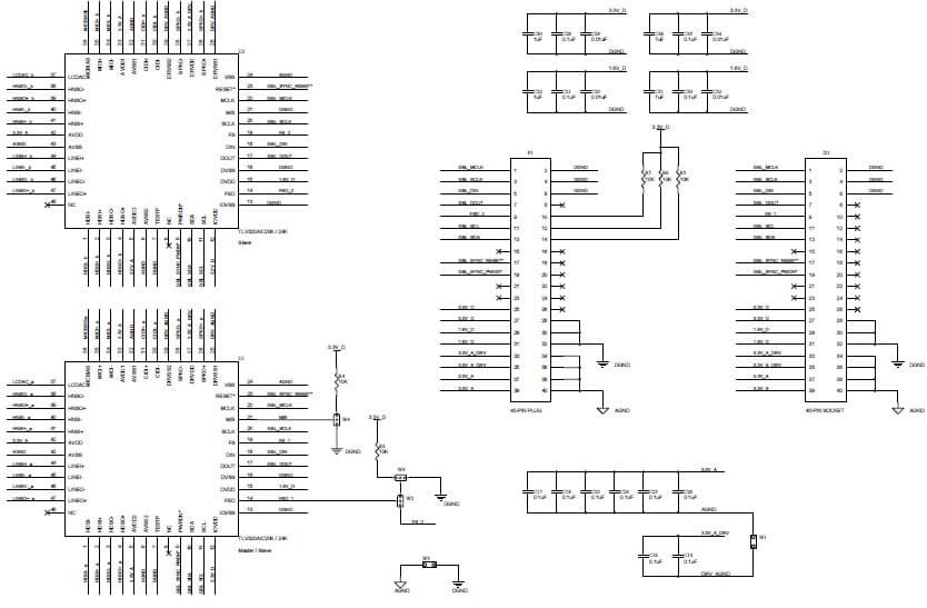 TLV320AIC20K, Evaluation Board for TLV320 codec family, 16-Bit Audio CODEC for Hands-Free Car