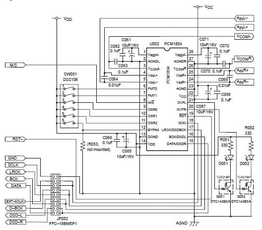 DEM-DAI1804, is an evaluation board for PCM1804, 24-Bit, 192KSPS ADC for AV Receiver