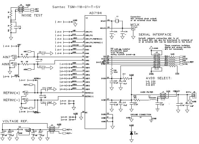 EVAL-AD7194EBZ, Evaluation Board for the AD7194, 4.8 kHz, Ultra Low Noise, 24-Bit Sigma-Delta ADC