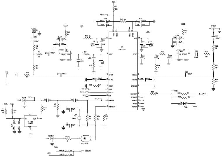 EVAL-ADF4252EB2, Evaluation Board for the ADF4252 PLL Clock Generator for Wireless LAN