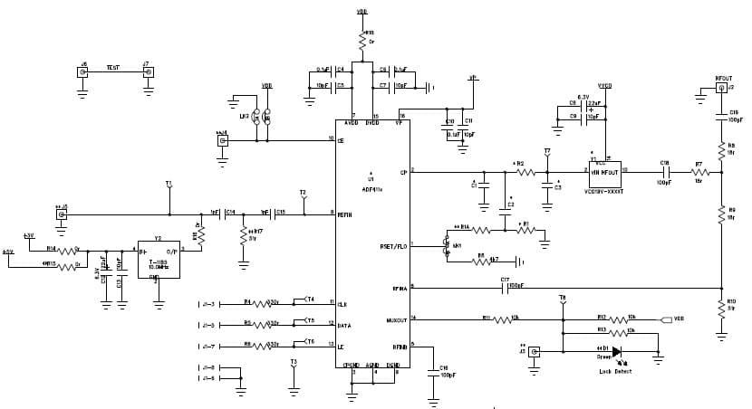 EVAL-ADF4118EB1, Evaluation Board for the ADF4118, 1930 to 1990 MHz PLL Clock Generator for Wireless LAN