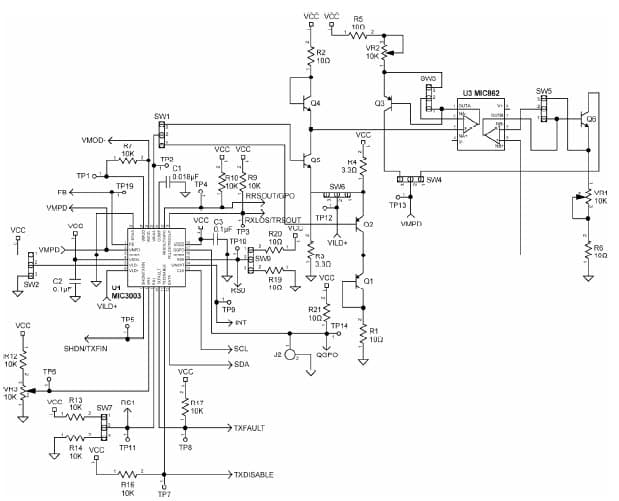 MIC3003, Evaluation Board for SOC Microprocessor USB Interface for SONET