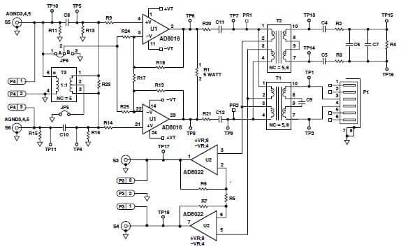 EVAL-AD8016EB, Evaluation Board for Ethernet Power Driver for xDSL Modem/DSLAM