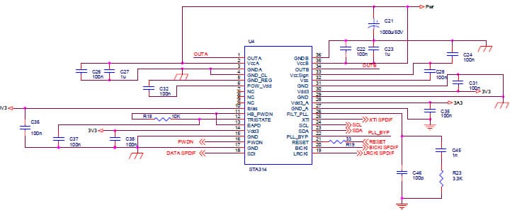 STA314, is a Single chip solution for digital audio processing and control in stereo applications