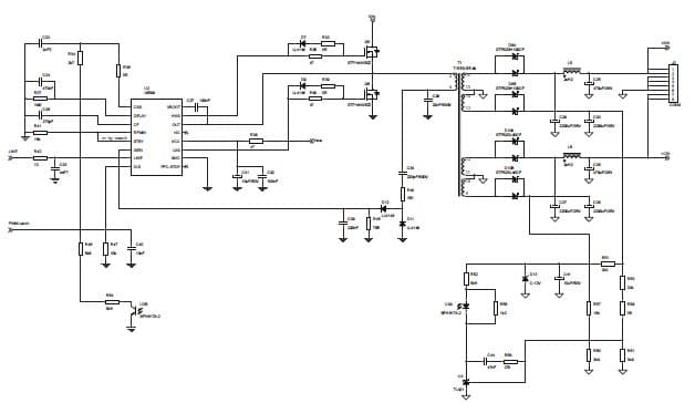 EVAL6599-200W, Evaluation Board for the EVAL6599, 200W, 3.3V, 5V, 12V, 24V AC to DC Multi-Output Power Supply for Flat Panel Display