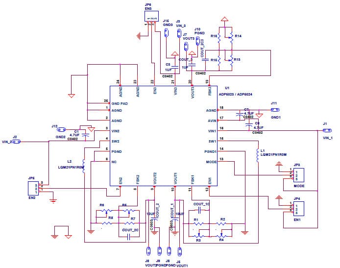 ADP5023CP-EVALZ, Evaluation Board for the ADP5023 Micro Power Management Unit