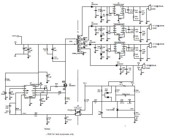 PMP7115.3, Non-Isolated LDO for Industrial using TPS7A201 w/ input of 19 VDC 17.2V@0.02A