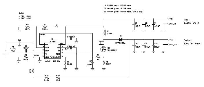 PMP7129, Boost -,100.0V @ 10mA