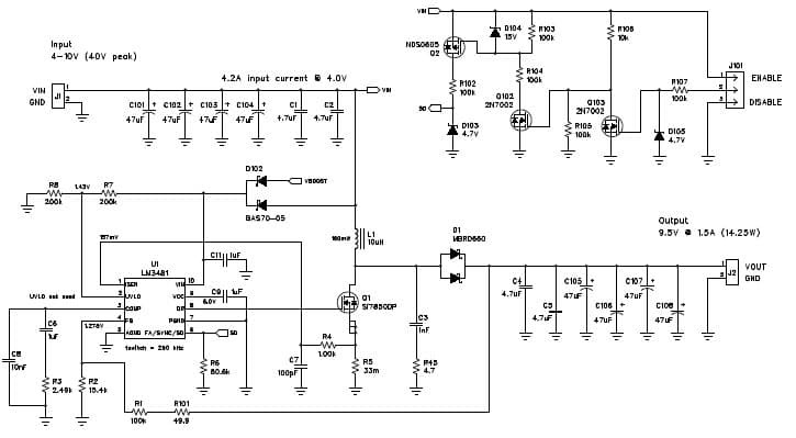 PMP8536, 9.5V @ 1.5A Automotive Boost Converter