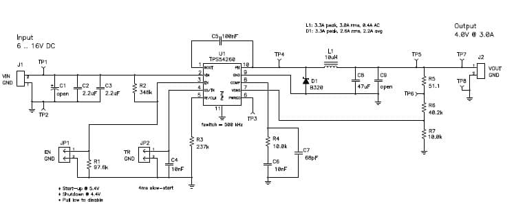 PMP7209.1, Non-Synchronous Buck -,4.0V @ 3.0A