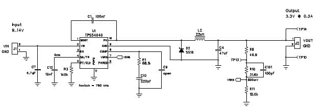 PMP8538, 3.3V @ 0.3A Buck Converter