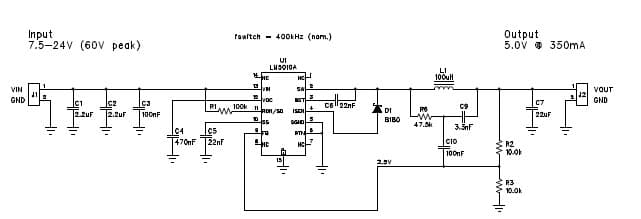 PMP8508, 5.0V @ 0.35A Buck Converter