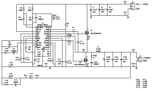 PMP8493, High Efficiency Synchronous Buck Regulator (12V/15V @ 5A)