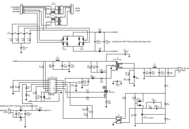 PMP7355, 5V,2A Low Cost Flyback Converter for PoE Applications