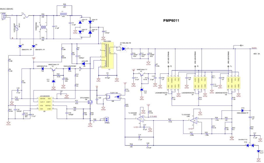 PMP6011, Universal Input 45W AC-DC LED Driver Reference Design