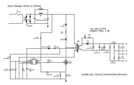 PMP4344, Universal AC input 5V@1.2A cube charger