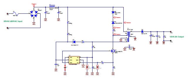 PMP8787, Primary-Side Regulated Flyback with 85-265VAC Input,(12V @ 0.5A)