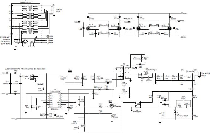 PMP8896, 5V/2A High Efficiency Flyback Converter for PoE Applications