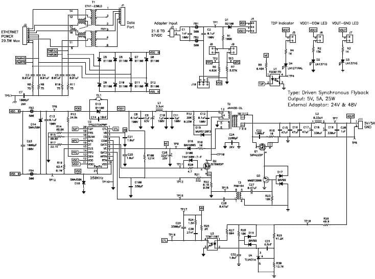 PMP6672, High Power, High Efficiency PoE (5V @ 5A)