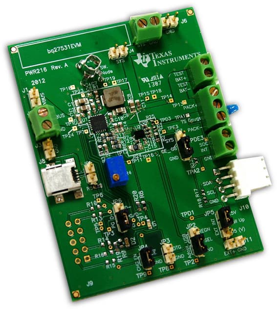 BQ27531EVM with bq27531 Battery Management Unit Impedance Track Fuel Gauge