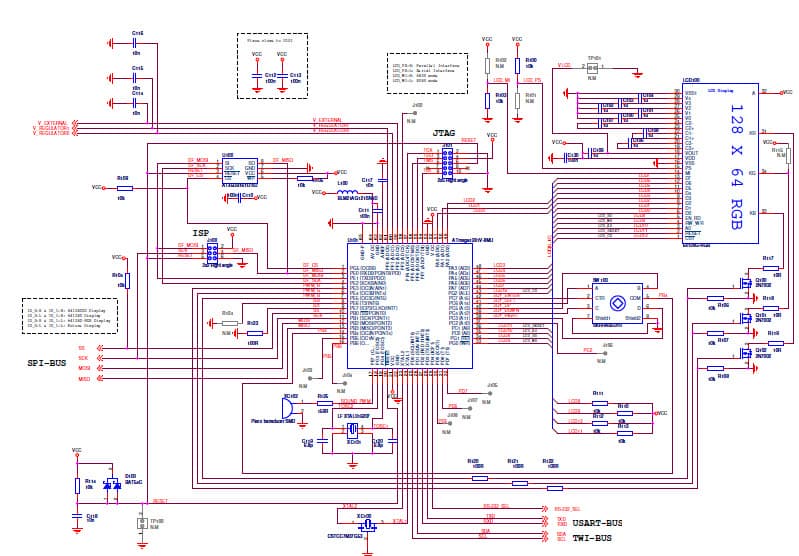 AVR481, DB101 is a Graphical LCD Module Application Circuit