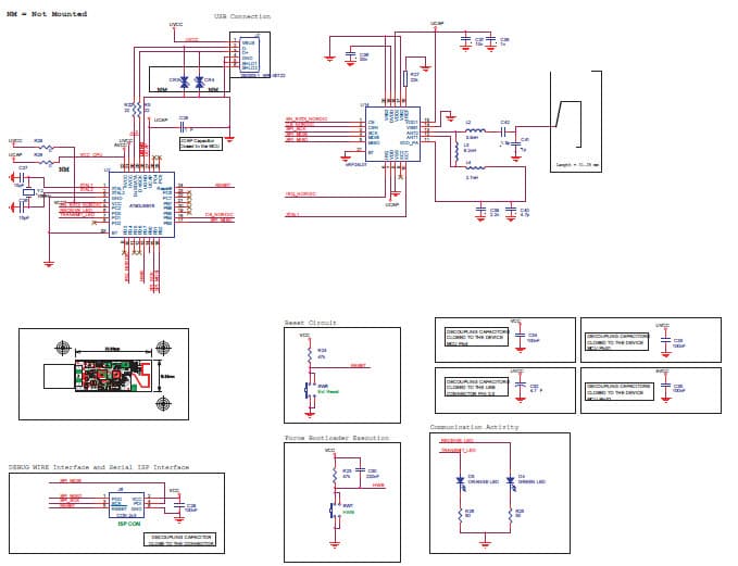 AVR296 AVRUSBRF01 USB/RF Dongle Application Circuit