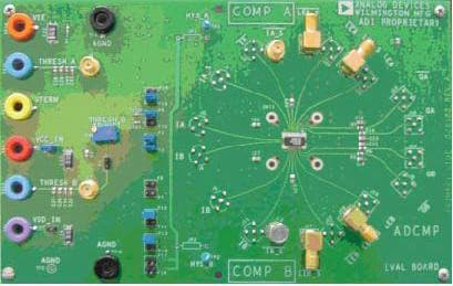 EVAL-ADCMP561BRQ, Evaluation board for featuring ADCMP561, Dual High Speed PECL Comparators that are available in 16-lead QSOP