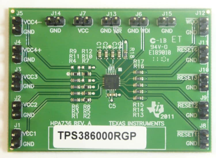 TPS386000EVM, Evaluation Kit for TPS386000 Microprocessor Power Supervisory for Telecom Infrastructure