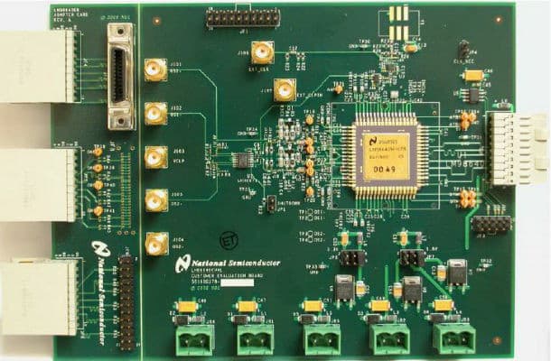 LM98640CVAL, Evaluation Board using LM98640 dual channel, 14-bit, 40 MSPS analog front end with LVDS output