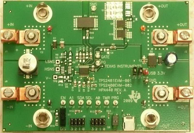 Evaluation Module for TPS2480 Positive Voltage Hot-Swap Controller and I2C Current Monitor