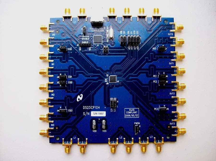 DS25CP104EVK, Evaluation Board for the DS25CP104 LVDS Serializer/Deserializer for SONET