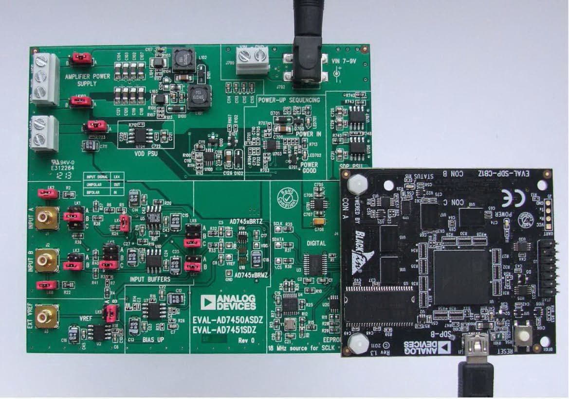 EVAL-AD7450ASDZ, Evaluation Board for the AD7450, Single Channel, 12-Bit, 1 MSPS Analog-to-Digital Converter