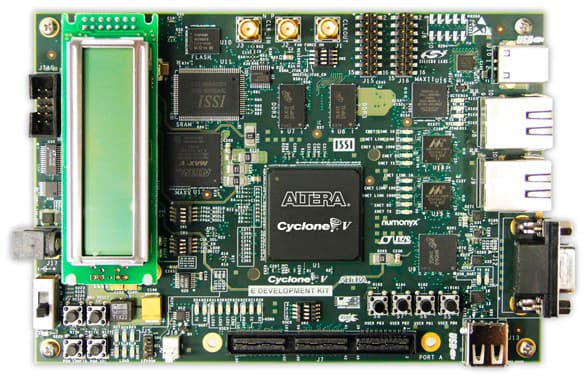 DK-DEV-5CEA7NES, Cyclone V E FPGA Development Board provides a hardware platform for developing and prototyping low-power