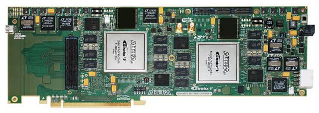 DK-AS-5SGXEA7NES, Development Board comes with two Stratix V GX FPGA devices to provide a hardware platform