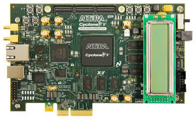 DK-DEV-5CGXC7N, Cyclone V GX FPGA Development Board provides a hardware platform for developing and prototyping low-power