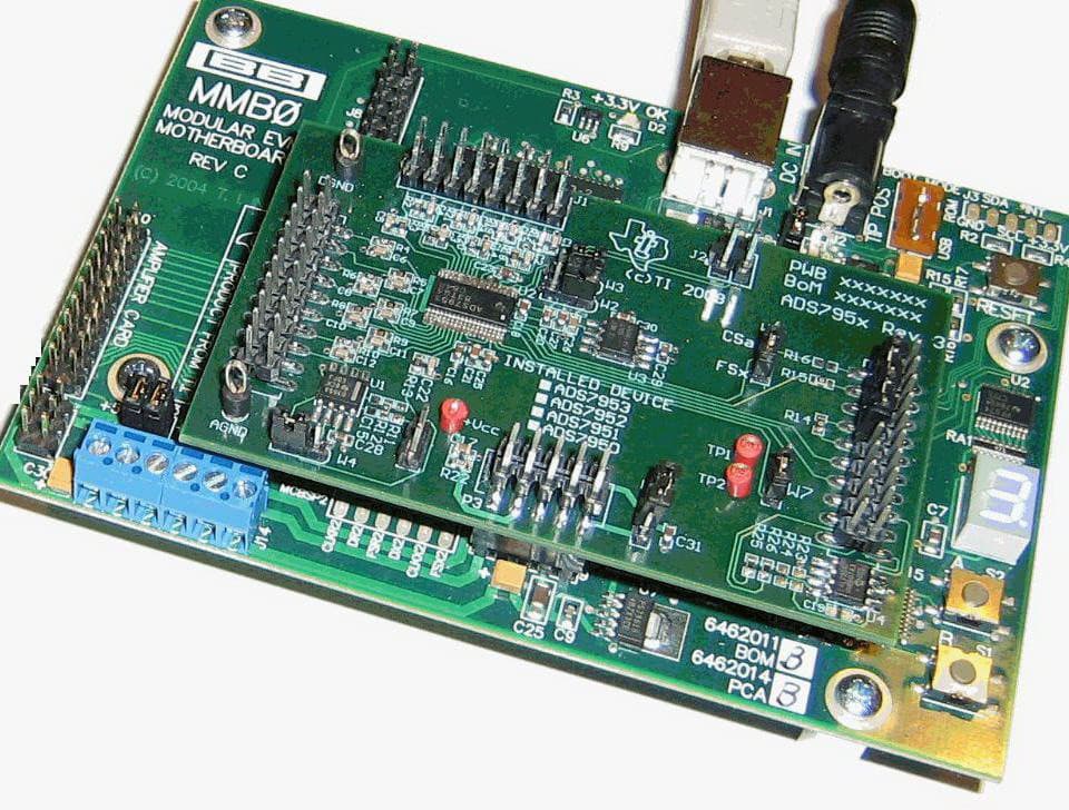 ADS7957EVM-PDK, Evaluation board for the ADS7957, 10-Bit, 1MSPS, 16CH ADC for Data Acquisition System