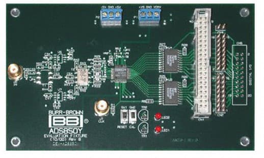 ADS850-EVM is designed for ease of use when evaluating the ADS850Y high-speed Analog-to-Digital Converter (ADC)