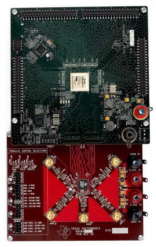 ADS6224EVM, Evaluation Board using ADS6224, dual channel, 12-bit, 105 MSPS Analog-to-Digital Converter