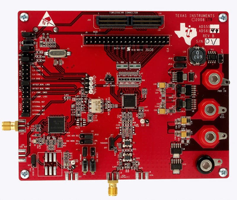 ADS61B49EVM, Evaluation Board for ADS61B49 device, 14-bit 250 MSPS analog to digital converter