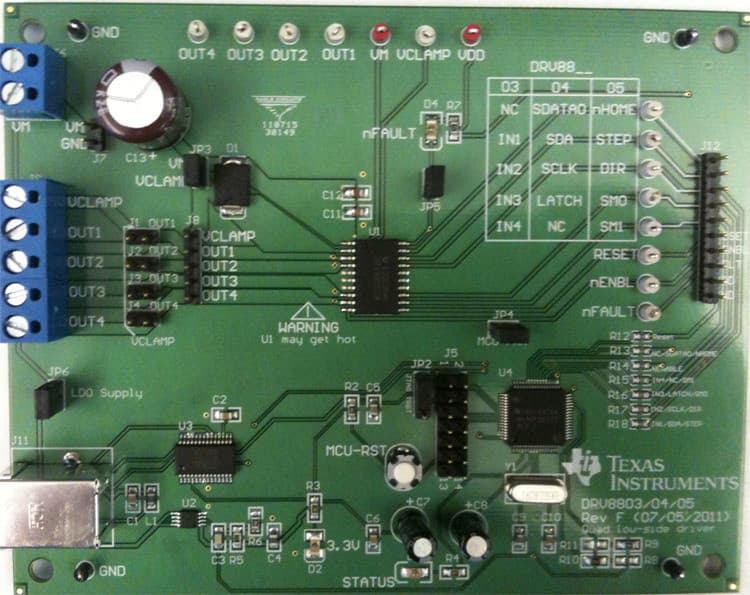 DRV8803EVM, Evaluation Module based on DRV8803 Stepper Motor Driver