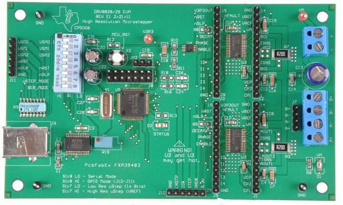 DRV8828EVM, Evaluation Board based on DRV8828PWP Single H-Bridge Power Stage Controller